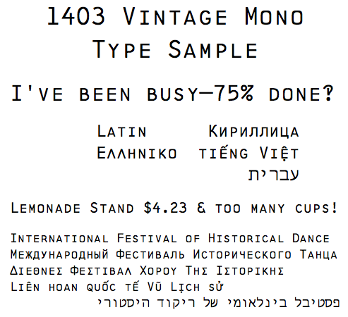 Featured image for “IBM 1403 inspired typeface update (Vietnamese added)”