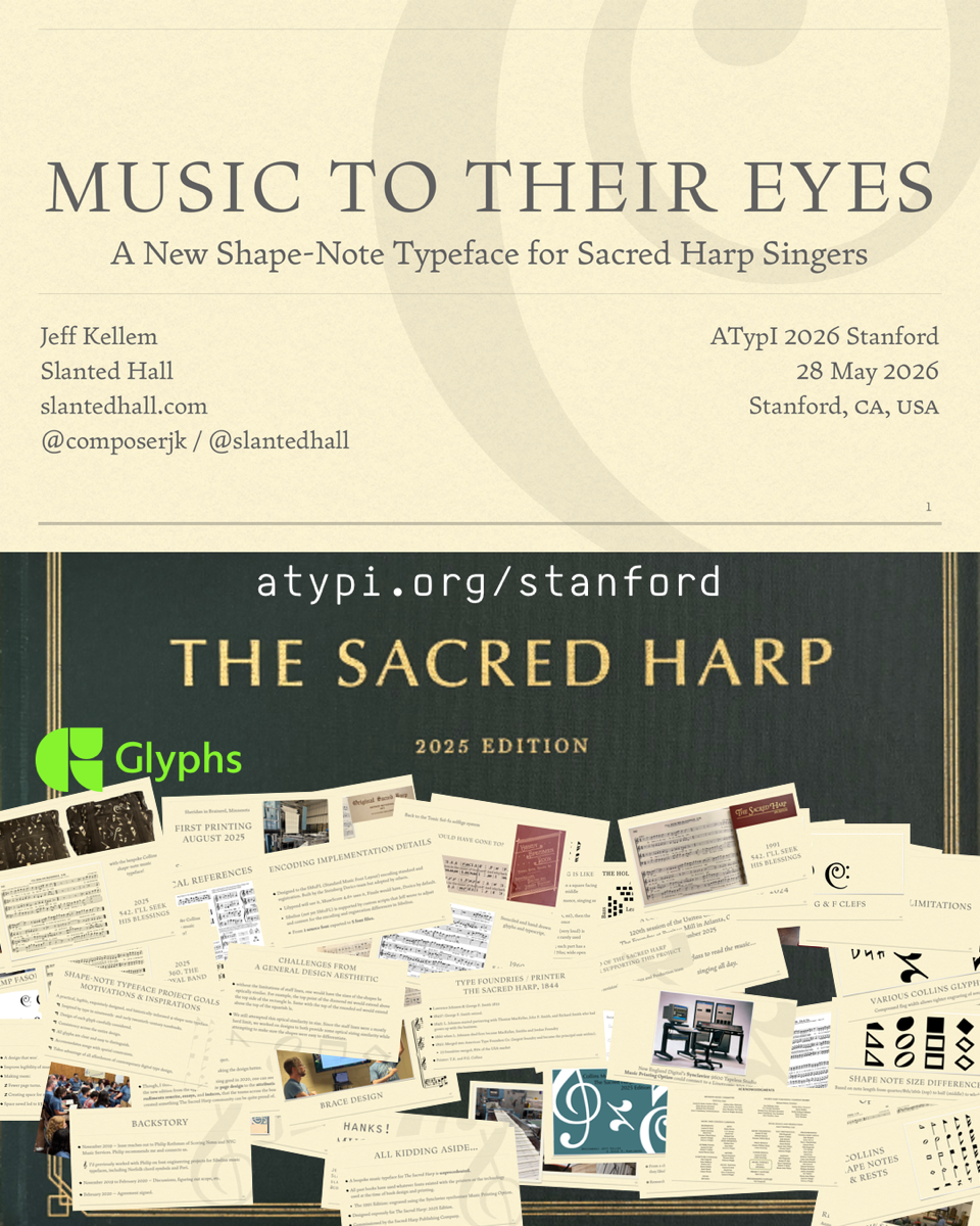 Featured image for “Upcoming @ ATypI: Music to Their Eyes: A New Shape-Note Typeface for Sacred Harp Singers”