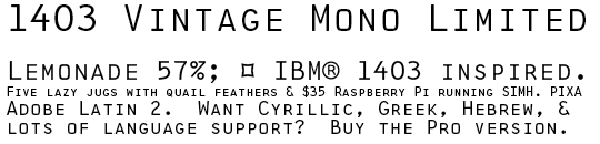 1403 Vintage Mono Limited typeface