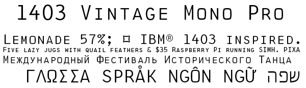 1403 Vintage Mono Pro typeface